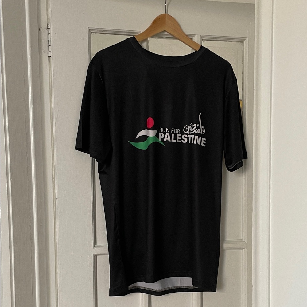 Run for Palestine t-shirt size large